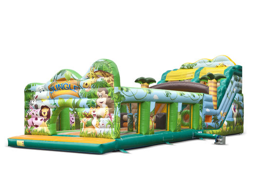 Mega aufblasbare rutsche im jungle world-thema mit 3D-hindernissen für kinder. Kaufen sie aufblasbare rutschen jetzt online bei JB-Hüpfburgen Deutschland