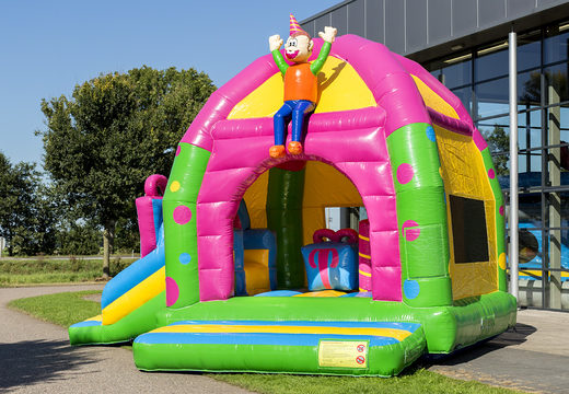 Hüpfburg Multifun mit Dach und Rutsche im Thema Party für Kinder kaufen