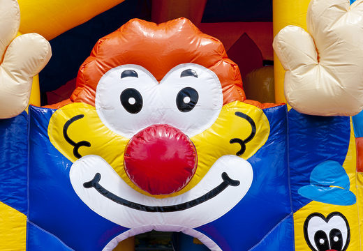 Bestellen sie mittelgroße aufblasbare clown-hüpfburg mit rutsche für kinder. Kaufen sie aufblasbare hüpfburgen online bei JB-Hüpfburgen Deutschland