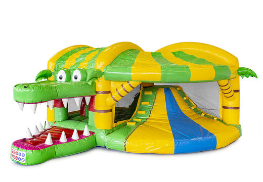 Kaufen sie eine aufblasbare indoor-multiplay-hüpfburg mit rutsche im krokodil-design für kinder. Bestellen sie aufblasbare hüpfburgen online bei JB-Hüpfburgen Deutschland