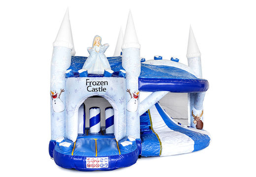 Grosse Multiplay Hüpfburg mit Dach und Rutsche im Thema Eis Frozen für Kinder kaufen