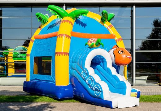 Hüpfburg Maxifun mit Dach und Rutsche im Thema Clownfisch für Kids zu bestellen