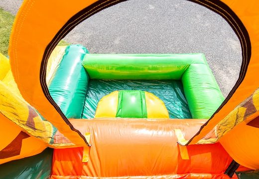 Aufblasbarer mini-multiplay-hüpfburg im dschungel-design mit rutsche für kinder. Bestellen sie aufblasbare hüpfburgen online bei JB-Hüpfburgen Deutschland