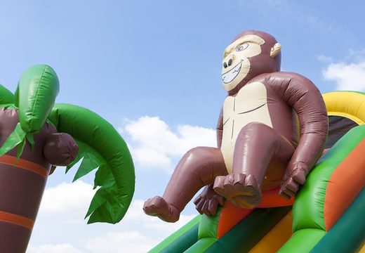 Kaufen sie eine einzigartige multifunktionale aufblasbare rutsche im gorilla-design mit planschbecken, beeindruckendem 3D-objekt, frischen farben und dem 3D-hindernissen für kinder. Bestellen sie aufblasbare rutschen jetzt online bei JB-Hüpfburgen Deutschland