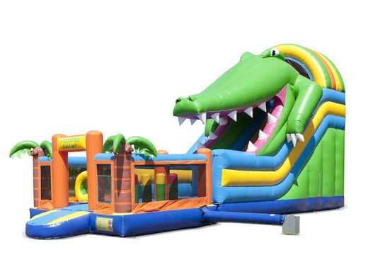 Die aufblasbare rutsche im krokodil-design mit planschbecken, beeindruckendem 3D-objekt, frischen farben und den 3D-hindernissen für kinder. Kaufen sie aufblasbare rutschen jetzt online bei JB-Hüpfburgen Deutschland