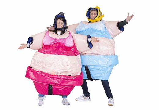 Kaufen Sie 2 Sumo-Anzüge Big Mama in Pink und Blau zum Wrestling