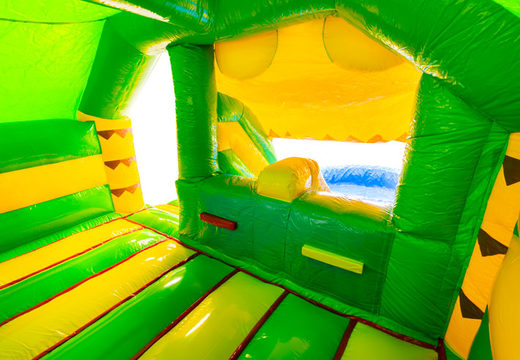 Innerhalb des aufblasbaren Double Slide Combo, gelb und grün