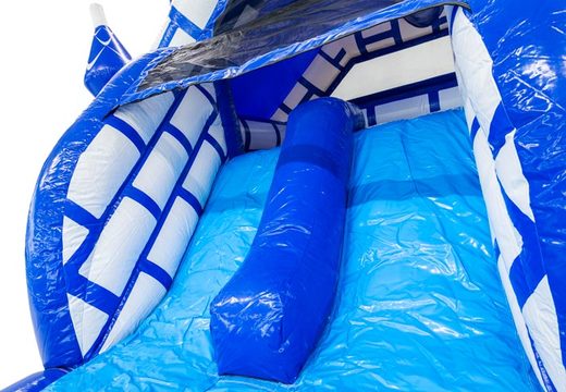 Blau-weiße Rutsche vom aufblasbaren Schloss Slide Combo Dubbelslide bei JB kaufen