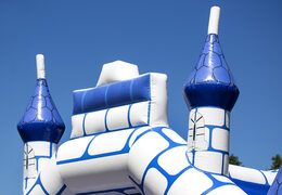 Bestellen sie blaue standard-hüpfburg mit rittermotiv für kinder. Kaufen sie hüpfburgen online bei JB-Hüpfburgen Deutschland
