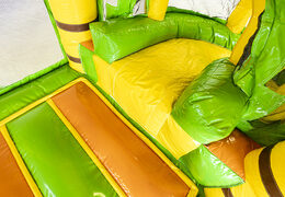 Aufblasbarer mini-multiplay-hüpfburg im dschungel-design mit rutsche für kinder. Bestellen sie aufblasbare hüpfburgen online bei JB-Hüpfburgen Deutschland