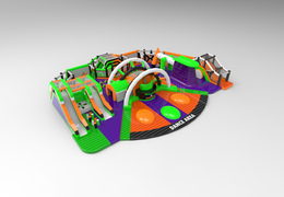 Bestellen sie einen aufblasbaren mega XL31 - 920 m² großen park für jung und alt. Kaufen sie schlauchboote online bei JB-Hüpfburgen Deutschland