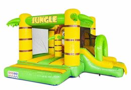 Bestellen Sie ein kompaktes aufblasbares Luftkissen mit Rutsche im Dschungel-Design für Kinder