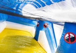 Bestellen Sie aufblasbare Wasserrutsche in Blau mit Weiß und Palmen für Kinder