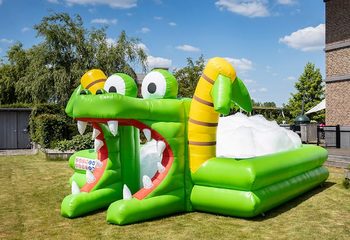 Groot opblaasbaar open bubble boarding park springkussen met schuim kopen in thema krokodil voor kids