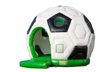 Groot overdekt rond springkussen kopen in thema voetbal voor kinderen. Koop springkussen online bij JB Inflatables Nederland