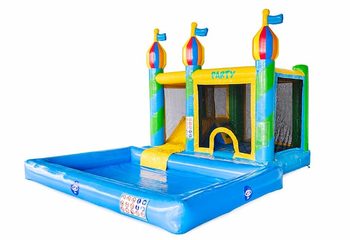 Opblaasbaar Multi Splash Bounce springkussen met waterbadje kopen in thema feest party voor kinderen bij JB Inflatables