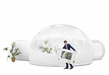 Opblaasbare privacy dome 5 meter inclusief transparante ingang en dichte cabine kopen bij JB Inflatables