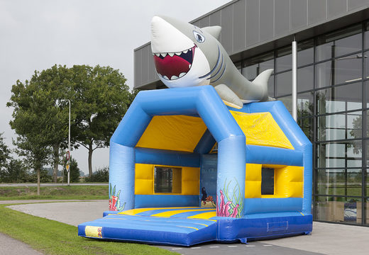 Kaufen sie standard-hüpfburg mit einem 3D-objekt eines Hais auf der oberseite für kinder. Bestellen sie hüpfburgen online bei JB-Hüpfburgen Deutschland