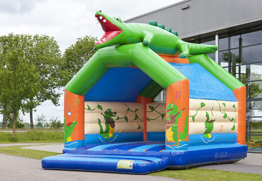 Super hüpfburg mit dach im krokodil-design  für kinder. Kaufen sie hüpfburgen online bei JB-Hüpfburgen Deutschland