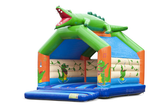 Kaufen sie eine große indoor-hüpfburg im krokodil-design für kinder. Erhältlich bei JB-Hüpfburgen Deutschland online