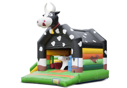 Kaufen sie aufblasbare multiplay-multifun-hüpfburg für den innenbereich mit rutsche im kuh-thema für kinder. Bestellen sie hüpfburgen online bei JB-Hüpfburgen Deutschland