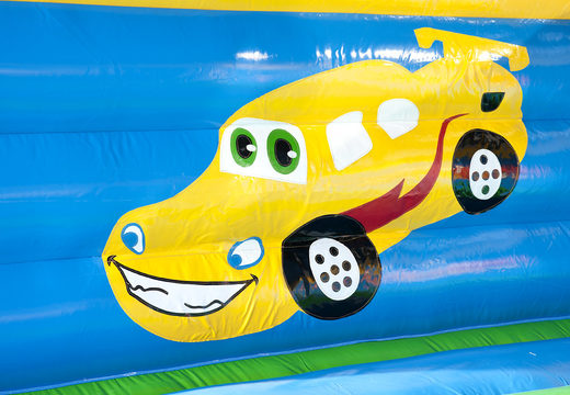 Große super-hüpfburg mit fröhlichen animationen zum thema auto für kinder. Bestellen sie hüpfburgen online bei JB-Hüpfburgen Deutschland