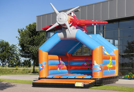 Flugzeug-super-hüpfburg mit fröhlichen animationen für kinder. Bestellen sie online hüpfburgen bei JB-Hüpfburgen Deutschland