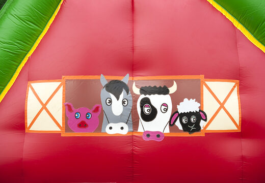 Kaufen sie einen 17 meter breiten aufblasbaren hindernisparcours zum thema farm mit 7 spielelementen und bunten objekten für kinder. Bestellen sie aufblasbare parcours jetzt online bei JB-Hüpfburgen Deutschland