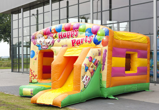 Maxi multifun party hüpfburg mit rutsche für kinder kaufen. Bestellen sie hüpfburgen jetzt online bei JB-Hüpfburgen Deutschland