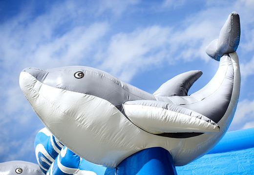 Bestellen sie multifun delphin-hüpfburg mit rutsche für kinder. Kaufen sie aufblasbare hüpfburgen online bei JB-Hüpfburgen Deutschland