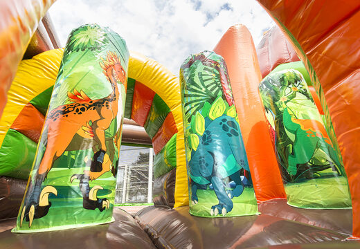 Kaufen sie einen hüpfburg mit dinoworld-thema und einer rutsche für kinder. Bestellen sie aufblasbare hüpfburgen online bei JB-Hüpfburgen Deutschland