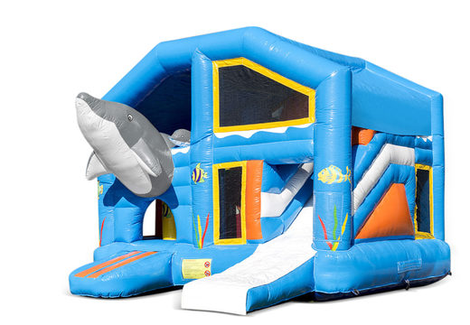 Kaufen sie eine aufblasbare indoor-multiplay-hüpfburg mit rutsche im delfin-thema für kinder. Bestellen sie aufblasbare hüpfburgen online bei JB-Hüpfburgen Deutschland
