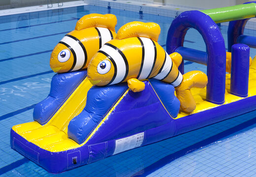 Unieke opblaasbare stormbaan avonturen run in thema clownvis met uitdagende obstakel objecten bestellen voor zowel jong als oud. Koop opblaasbare waterattracties nu online bij JB Inflatables Nederland 