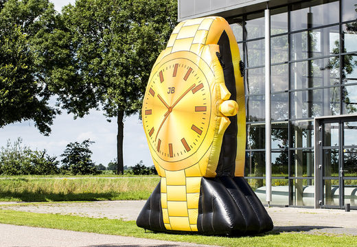 Kaufen sie eine aufblasbare 4 meter hohe goldene Uhr. Bestellen sie hüpfburgen jetzt online bei JB-Hüpfburgen Deutschland