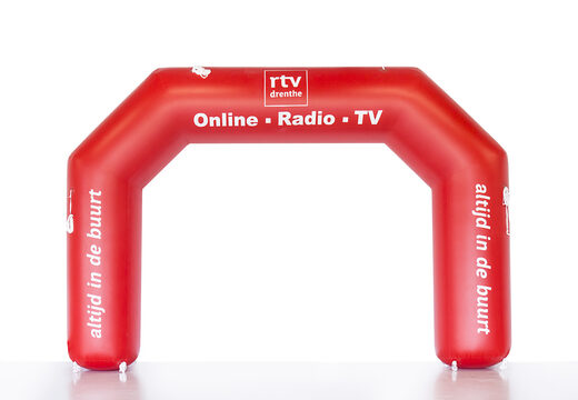 Bestellen sie bei JB-Hüpfburgen Deutschland benutzerdefinierte start- und ziel-Rtv-Drenthe-Bogen für sportveranstaltungen oder werbeaktionen; spezialist für aufblasbare reklamebogen