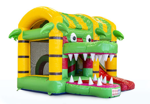 Aufblasbare mini-multiplay-hüpfburg im krokodil-design für kinder. Bestellen sie aufblasbare hüpfburgen online bei JB-Hüpfburgen Deutschland