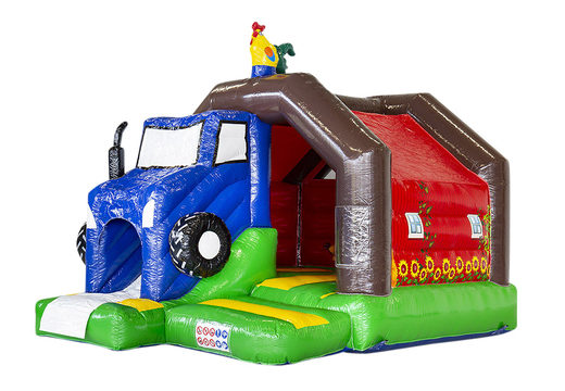 Kaufen sie eine aufblasbare indoor-rutschen-combo-hüpfburg mit rutsche im farm-thema für kinder. Bestellen sie aufblasbare hüpfburgen online bei JB-Hüpfburgen Deutschland