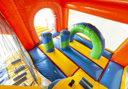 Multiplay-party-türsteher mit rutsche und 3D-objekten im Inneren für kinder. Kaufen sie aufblasbare hüpfburgen online bei JB-Hüpfburgen Deutschland