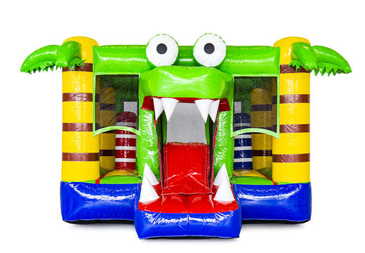 Kaufen sie eine kleine aufblasbare multiplay-hüpfburg mit rutsche für kinder im thema krokodil. Bestellen sie aufblasbare kleine hüpfburgen online bei JB-Hüpfburgen Deutschland