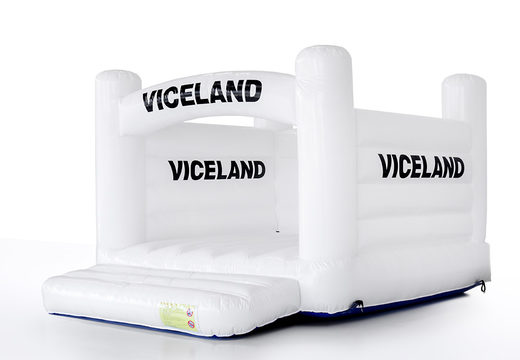 Kaufen sie Werbeartikel Viceland - Aufblasbare Hüpfburg mit H-Rahmen in weißer Farbe. Bestellen Sie jetzt maßgeschneiderte aufblasbare Hüpfburgen in Ihrem eigenen Stil bei JB-Hüpfburgen Deutschland