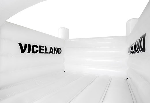Bestellen sie eine maßgeschneiderte weiße Viceland Hüpfburg mit H-Rahmen bei JB-Hüpfburgen Deutschland. Maßgeschneiderte aufblasbare Hüpfburgen in verschiedenen formen und größen zum verkauf
