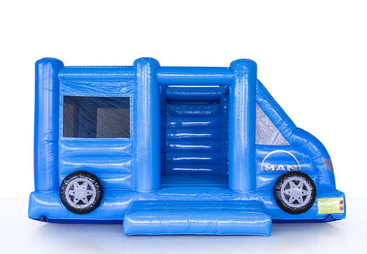Kaufen sie bei JB-Hüpfburgen Deutschland maßgefertigte blaue aufblasbare profi hüpfburg sonderanfertigung für Lieferwagen von Man Truck und Bus in verschiedenen formen und größen; Spezialist für aufblasbare Werbeartikel wie maßgefertigte individuelle hüpfburgen