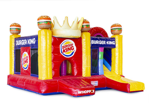 Bestellen sie maßgeschneiderte Burger King multiplay-hüpfburg sonderanfertigung  inklusive 3D, logos des kunden in eigener corporate identity bei JB-Hüpfburgen Deutschland. Individuelle hüpfburgen in allen formen und größen, hergestellt bei JB-Hüpfburgen Deutschland