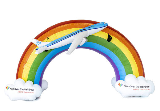 Kaufen sie einen maßgefertigten aufblasbarer Regenbogen-Werbebogen mit 3D-Flugzeug bei JB-Hüpfburgen Deutschland. Fordern sie jetzt ein kostenloses design für einen aufblasbarer torbogen in Ihrem eigenen stil an