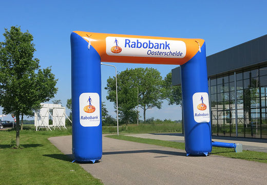 Bestellen sie maßgeschneiderte aufblasbarer 8x6 Rabobank start bögen für sportveranstaltungen bei JB-Hüpfburgen Deutschland; spezialist für aufblasbarer torbogen