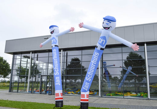 Aufblasbare Albert Heijn 3D-skydancer mit einem verspielten augenzwinkern, maßgefertigt bei JB-Hüpfburgen Deutschland; spezialist für aufblasbare werbeartikel wie aufblasbare airdancer