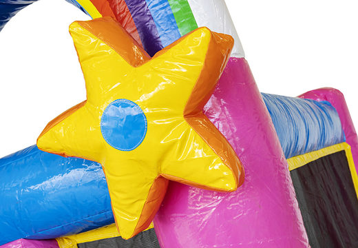 Aufblasbare mini-hüpfburg mit rutsche im bunten einhorn-design zu verkaufen. Kaufen sie aufblasbare hüpfburgen für Kinder online bei JB-Hüpfburgen Deutschland