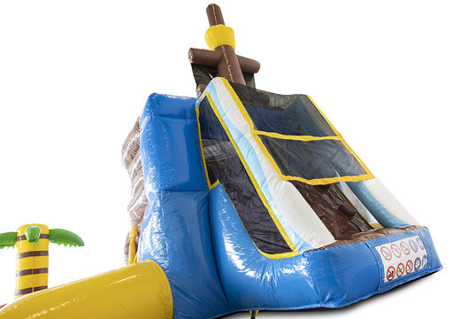 Minipark piraten-hüpfburg mit schwimmbecken und wasserrutsche für kinder. Kaufen sie aufblasbare hüpfburgen online bei JB-Hüpfburgen Deutschland