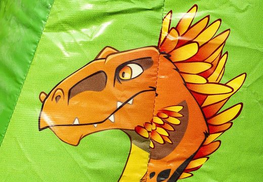 Kleine türsteher mit dach zu kaufen in grün und orange farbmotiv mit dinosaurier. Erhältlich bei JB-Hüpfburgen Deutschland online