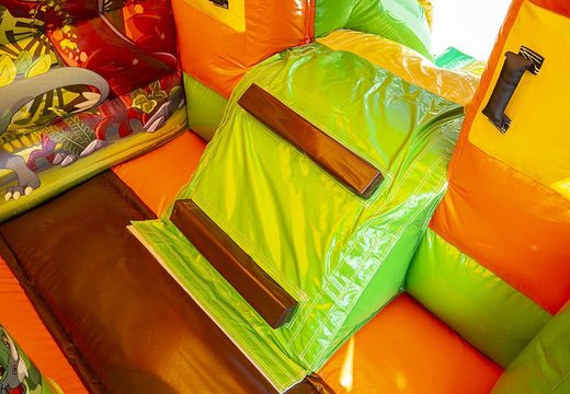 Mini-hüpfburg für gewerbliche nutzung, multifun, mit rutsche, grün und orange, online bei JB-Hüpfburgen Deutschland zu kaufen